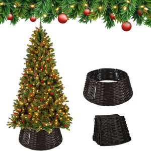 Falda de árbol decorativa hecha a mano de mimbre de plástico para Navidad, venta al por mayor de Vietnam - Product Image 2