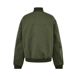 Chaqueta de bombardero de Color sólido verde poliéster 100% de alta calidad para mujer, forro de lona con acabado antiarrugas transpirable no tejido - Product Image 6