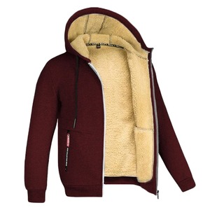 2025 High Quality Wholesale New <b>Design</b> Men Sherpa Hoodies Custom Color Zip Lightweight Winter Oversized Polyester/Cotton <b>Fashion</b> - Product Image 2