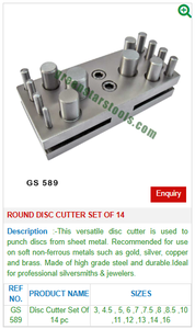 Round Disc <b>Cutter</b> Set 14 Sizes 3 to 16 mm Jewelry Tools Metal Punch Set Steel Jewelry Making Tools |Item No GS-589 - Product Image 2