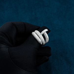 แหวนเพชรเล็บแบบสั่งทำพิเศษ ชุบเงินแท้ 925 ชุบทอง 14k ทรงกลม คัตติ้ง D สี VVS เพชรเล็บปลูกในห้องปฏิบัติการ แหวนผู้ชาย - Product Image 2