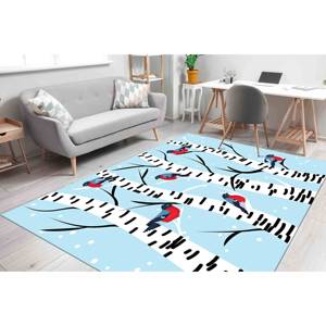 Tapis imprimé avec des oiseaux sur une branche : Noël, Chambre d'enfant, Animal, Salle de bain, 3D, Extérieur, Cadeau, Couloir, Tapis moelleux avec poils - Product Image 1
