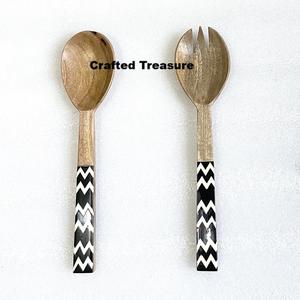 Cuillère à salade moderne de meilleure qualité, ensemble de vaisselle design fait à la main, cuillères et fourchettes, couverts adaptés aux ustensiles de cuisine - Product Image 2