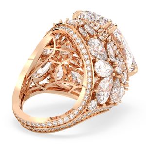 Reyes แหวนฮาโลเจนสีเงินสเตอริ925หรูหราระดับไฮเอนด์ได้รับการรับรองว่าเป็นแหวนเพชรโมอิสสำหรับปาร์ตี้สุดหรูสำหรับผู้หญิง - Product Image 4