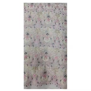 La tela Georgette de viscosa bordada real más vendida para chaquetas Sherwanis y ropa de ocasión con diseño personalizado disponible - Product Image 1