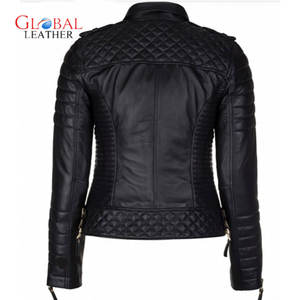 Chaqueta de cuero de mujer de piel de oveja auténtica ajustada de nuevo estilo personalizado OEM de alta calidad - Product Image 3