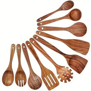 Ensemble d'ustensiles de cuisine en bois pour la cuisine |   Fait à la main |   Vente en gros directe d'usine - Product Image 1