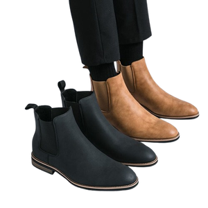Vente en gros d'usine de bottes Chelsea élastiques classiques décontractées pour hommes confortables et chics conception de cheville Chukka PU léger - Product Image 2