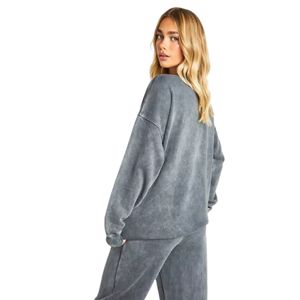 Chándal de carbón de gran tamaño personalizado para mujer, diseño transpirable tejido para temporada de invierno - Product Image 4