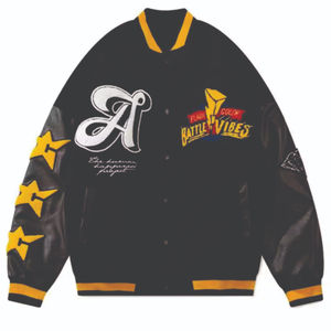 Veste bomber Letterman, vestes universitaires, best-seller, haute qualité, corps en laine, manches en cuir véritable, veste pour homme - Product Image 3