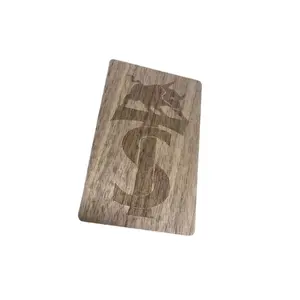 2024 new product printed engraved bamboo wood postcard greeting card