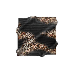 Leopard Print Silk Jacquard <b>Square</b> <b>Scarf</b> 90x90 - Product Image 1