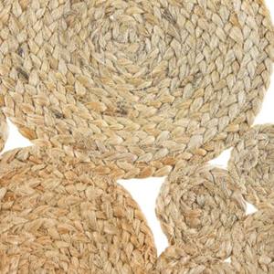 Tapis rond en jute tissé à la main, multicolore, tressé, écologique, en fibre naturelle, pour le salon, la chambre à coucher, la décoration de la maison - Product Image 3