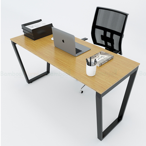 BFTB003-140x60cm Trapezium Bamboo Laptop <b>Desk</b> with <b>Foldable</b> Metal Legs for School Use - Product Image 3