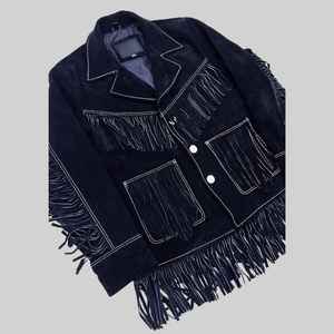 Venta al por mayor de chaqueta de cuero de ante marrón de los hombres de estilo occidental de motorista tachonado chaqueta - Product Image 2