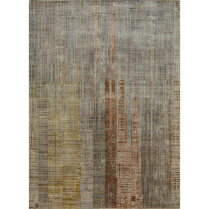 พรมไหมพรมและไหมไผ่ถักมือสีเบจและสีน้ำตาล รุ่น Kavi Unstring Srb(701) ลายแบบนามธรรม เหมาะสำหรับห้องนั่งเล่นหรือห้องนอนวัยรุ่น - Product Image 1