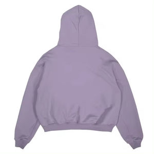 Sudadera con capucha vintage personalizada para hombre al por mayor 100% algodón pesado sobredimensionado púrpura lavado y liso estilo básico - Product Image 2