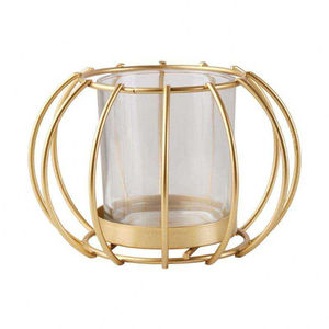 Bougeoirs en verre en fer forgé antique en laiton, couleur or, écologiques, faits à la main pour la maison, Pâques, Noël, mariage - Product Image 4