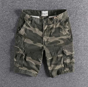 Shorts cargo pour hommes en polyester/coton en gros, écologiques, élégants, logo personnalisé, durables, design multi-poches, non tissés - Product Image 6
