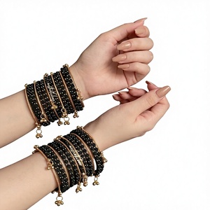 Low MOQ Churi <b>Bangles</b> Sets Women Trendy Elegant Style <b>Indian</b> Handcrafted Silver Plated High-grade Geometric Design Customizable - Product Image 1