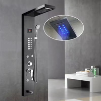 SUS304 Style moderne affichage panneau de douche tour panneaux muraux salle de bain étanche chaud froid salle de bain douche mélangeur ensemble colonne de douche