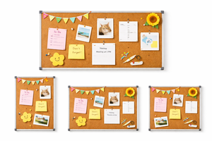 กระดานไม้ก๊อกกรอบอลูมิเนียมติดผนัง กระดานประกาศ แผงแสดงข้อความ สำหรับใช้ในสำนักงาน โรงเรียน บ้าน - Product Image 5