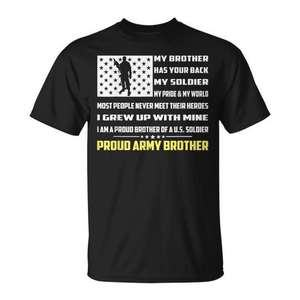 Camiseta Proud Army Brother: Mi soldado tiene tu espalda, apoyo heroico a la familia militar - Product Image 1
