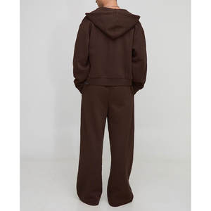 Nueva sudadera con cremallera de lana lisa con bolsillo de canguro logotipo personalizado Sudadera con capucha en blanco al por mayor - Product Image 5