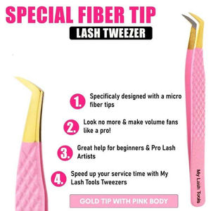 Pinces à cils en acier inoxydable avec revêtement mat, poignée antidérapante confortable, pointe extra longue professionnelle, anti-magnétique - Product Image 5