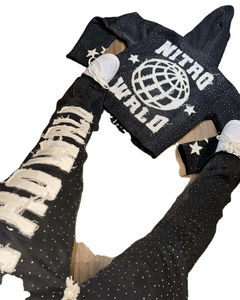 Pantalons tendance à jambes évasées, effet délavé, personnalisés, avec appliques vintage, fermeture éclair, pantalon de survêtement, broderie, survêtement pour hommes - Product Image 4