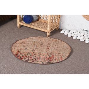 Classique Vintage Beige Patchwork Laine Tapis Grande Surface 2.3x2.3ft Rectangulaire Couloir Motif Peluche Pile pour Vivre Polyester Latex - Product Image 3