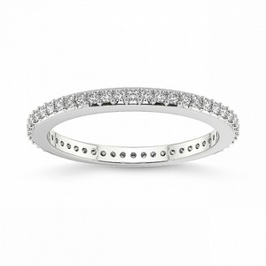 แหวนเพชรนิรันดร์ Endless Diamond Eternity Band เพชรเลี้ยงในห้องปฏิบัติการ 0.38 กะรัต น้ำหนักรวม 14K ทองคำแท้ สี FG ความสะอาดระดับ VS 44 เพชร สามารถสวมซ้อนกันได้ เหมาะสำหรับเจ้าสาว - Product Image 1