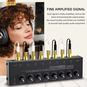 Amplificateur de casque stéréo <span class=keywords><strong>compact</strong></span> 8 canaux Ha800 Mimi Ultralow avec interface d'alimentation pour karaoké - Product Image 2