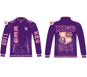Veste de course en coton brodée pour femmes de la sororité Kapa Epsilon Psi |   Vestes de course en twill de coton brodées pour femmes KEY Sorority - Product Image 1