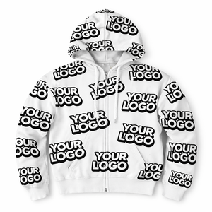 เสื้อฮู้ดพิมพ์ลายทั้งตัว ผู้ชาย ทรงโอเวอร์ไซส์ ผ้าฟลีซสองชั้น แจ็คเก็ตสั่งทำพิเศษ AOP OEM แบรนด์ส่วนตัว สตรีทแวร์ ดีไซน์มีซับใน สำหรับฤดูหนาว - Product Image 1