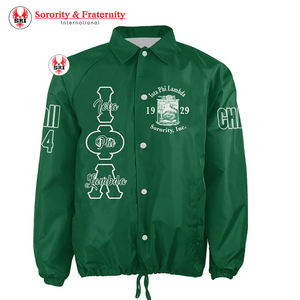 High Quality <b>Double</b> Breasted Iota Phi Lambda Varsity College Windproof Wholesale Breathable Winter Baseball Cotton Knitted - Product Image 2