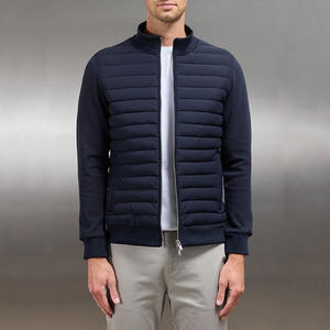 Chaqueta acolchada de cuello alto de algodón de punto ligero para Otoño e Invierno para hombres diseño acolchado de costura de estilo americano europeo - Product Image 4