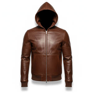 Sweat à capuche en cuir d'hiver élégant pour homme - Texture intérieure douce et écologique, ajustement et design personnalisables - Product Image 3