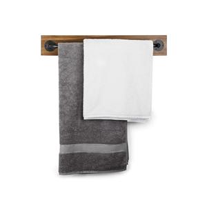 Porte-serviettes mural en bois rustique et métal par ADIBA HOME DECOR - Product Image 1