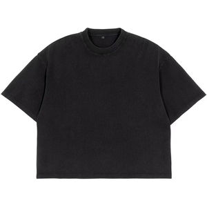 เสื้อยืดคอกลมทรงหลวมสำหรับผู้ชายผ้าฝ้าย100% โอเวอร์ไซส์สไตล์วินเทจแนวสตรีทแวร์ออกแบบได้ตามต้องการ - Product Image 1