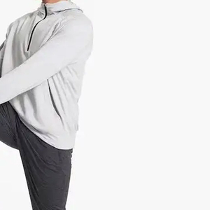 <b>Men</b> Popular ODM Half Zipper Hoodie Highly <b>Stretchy</b> Jersey Fabric Solid Streetwear Gym Quarter Hoodies Winter Collared PULLOVER - Product Image 5