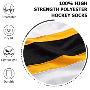 Chaussettes de hockey sur glace de bonne qualité Entraînement d'équipe Vêtements de sport de plein air Chaussettes de hockey sur glace Friction Poly Chaussettes en microfibre pour garçons - Product Image 3