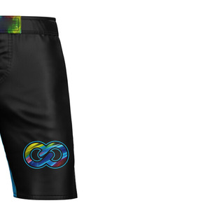 Custom Sublimated <b>Combat</b> Sports MMA <b>Shorts</b> Reinforced Stitching Satin Polyester Cartoon Pattern Breathable Windproof Drawstring - Product Image 5