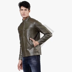 Chaqueta de cuero de calle de moto de peso pesado con cuello levantado estilo cremallera chaqueta de invierno a un precio - Product Image 2