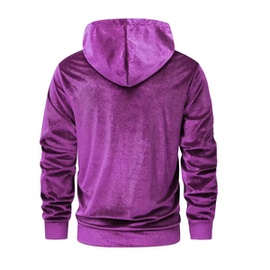 Service OEM Sweats à capuche en velours pour hommes avec poche couleur marron Coupe ajustée Grande taille Street Wear Sweats à capuche pour garçon - Product Image 2