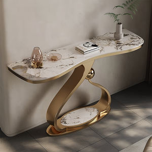 Consolle Moderna Allungabile per Ingresso <span class=keywords><strong>e</strong></span> Corridoio, con Piano in Pietra, Stile Lusso Leggero Italiano, Base in Metallo, Design Personalizzabile - Product Image 6