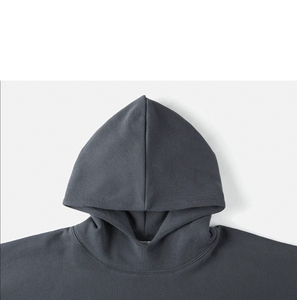 Sudadera con capucha de gran tamaño rasgada poliéster Fleece Distress negro sudaderas con capucha de gran tamaño para hombres/de talla grande Boxy Fit pulóveres sudaderas con capucha para hombres - Product Image 3