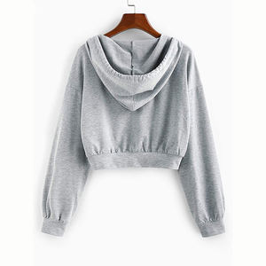 oversized crop top hoodies pullover casual streetwear winter fashion soft fleece adjustable hooded <b>sweatshirt</b> - Product Image 3