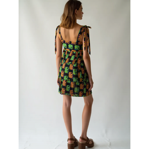 Pure Cotton Floral Tiered Mini <b>Dress</b> XS Size <b>Elastic</b> Waist Breathable and Casual for Daily or Party Use Trendy <b>Dress</b> for Women - Product Image 2
