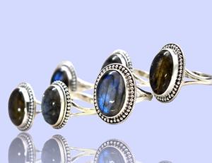 <b>Black</b> Rainbow Gemstone Sterling Silver <b>Ring</b> Unique Jewelry for Wedding Party Anniversary - Product Image 3